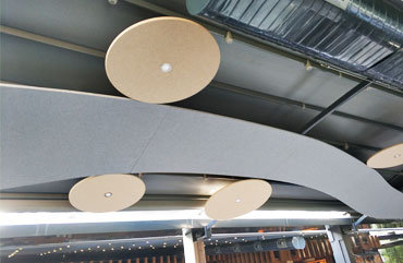 Kalbur et restoran akustik yüzer tavan uygulaması